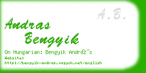 andras bengyik business card